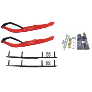 C&A Pro Red MTX Snowmobile Skis w/ 6