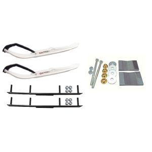 C&A Pro White MTX Snowmobile Skis w/ 4