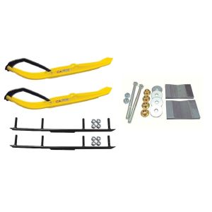 C&A Pro Yellow MTX Snowmobile Skis w/ 4