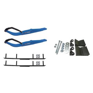 C&A Pro Blue Razor Snowmobile Skis w/ 4