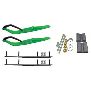 C&A Pro Green Razor Snowmobile Skis w/ 4