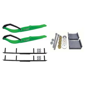 C&A Pro Green Razor Snowmobile Skis w/ 4