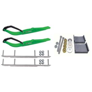 C&A Pro Green Razor Snowmobile Skis w/ 9