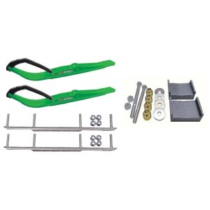 C&A Pro Green Razor Snowmobile Skis w/ 7.5