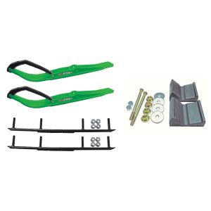 C&A Pro Green Razor Snowmobile Skis w/ 6