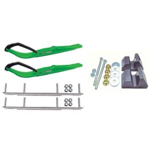 C&A Pro Green Razor Snowmobile Skis w/ 9