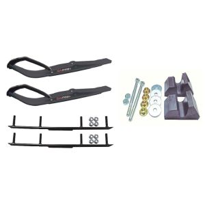 C&A Pro Black Razor Snowmobile Skis w/ 4