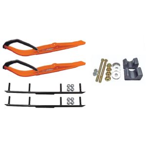 C&A Pro Orange Razor Snowmobile Skis w/ 4