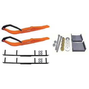 C&A Pro Orange Razor Snowmobile Skis w/ 4