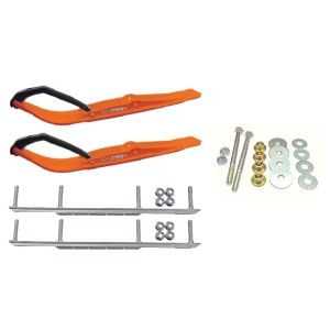 C&A Pro Orange Razor Snowmobile Skis w/ 7.5