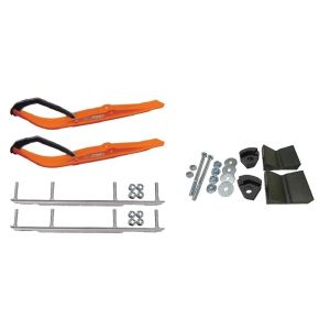 C&A Pro Orange Razor Snowmobile Skis w/ 9