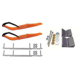 C&A Pro Orange Razor Snowmobile Skis w/ 9