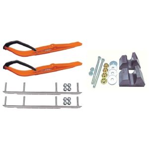 C&A Pro Orange Razor Snowmobile Skis w/ 9