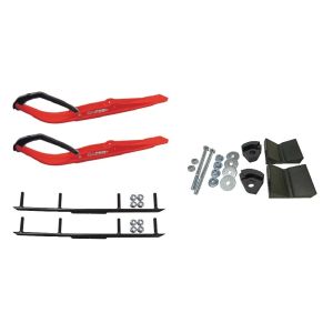 C&A Pro Red Razor Snowmobile Skis w/ 4