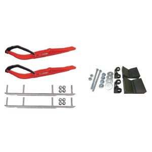 C&A Pro Red Razor Snowmobile Skis w/ 9