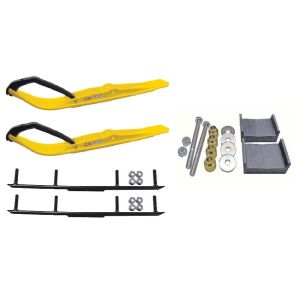 C&A Pro Yellow Razor Snowmobile Skis w/ 4