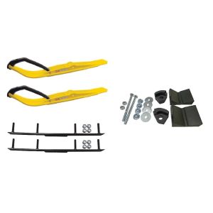 C&A Pro Yellow Razor Snowmobile Skis w/ 4