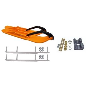 C&A Pro Orange XCS Snowmobile Skis w/ 9