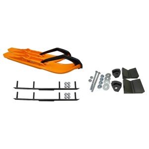 C&A Pro Orange XCS Snowmobile Skis w/ 4