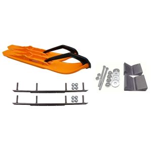 C&A Pro Orange XCS Snowmobile Skis w/ 8