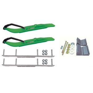 C&A Pro Green XT Snowmobile Skis w/ 6