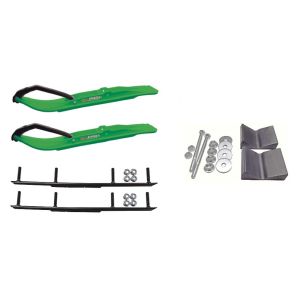 C&A Pro Green XT Snowmobile Skis w/ 6