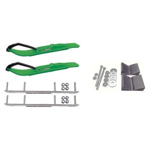 C&A Pro Green XT Snowmobile Skis w/ 6