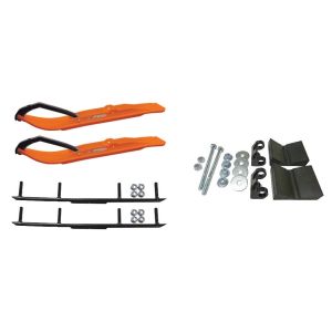 C&A Pro Orange XT Snowmobile Skis w/ 4