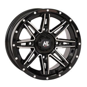 High Lifter by STI HL22 14x7 ATV/UTV Wheel - Gloss Black/Machined (4/137) 4+3