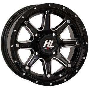 High Lifter by STI HL4 14x7 ATV/UTV Wheel - Gloss Black/Machined (4/156) - 4+3