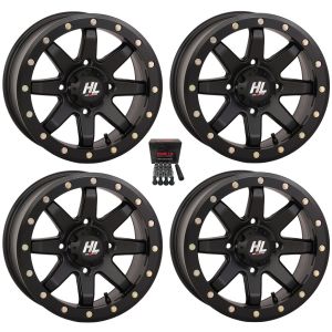 High Lifter by STI HL9 Beadlock 14x10 Wide Wheels Black Can-Am Maverick X3 / Honda Pioneer 1000