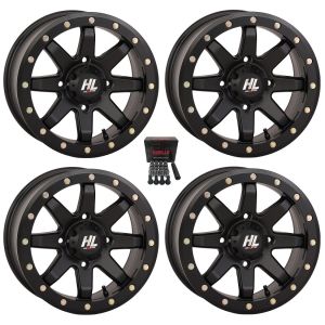 High Lifter by STI HL9 Beadlock 15x10 Wide Wheels Black Kawasaki Teryx Mule