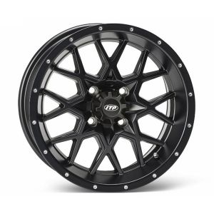 ITP Hurricane Matte Black Golf Cart Wheel 14x7 (4/4) (5+2) [14HR115]