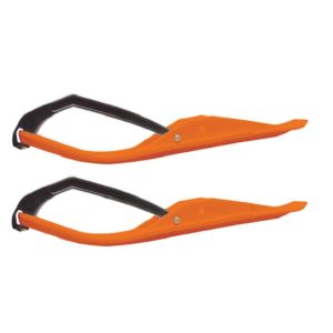 Pair of Orange C&A Pro MINI Snowmobile Skis W/Black C&A Pro Loops