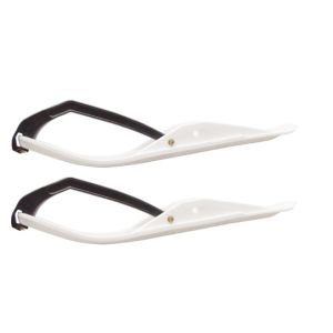 Pair of White C&A Pro MINI Snowmobile Skis W/Black C&A Pro Loops