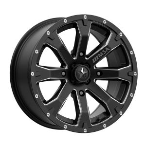 MSA M42 Bounty 15x7 ATV/UTV Wheel - Satin Black/Milled (4/110) +10mm [M42-05710]