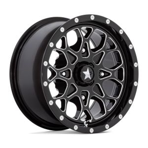 MSA M45 Portal 14X7 ATV/UTV Wheel - Gloss Black/Milled (4/156) +10mm