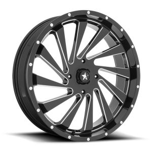 MSA M46 Blade 18x7 ATV/UTV Wheel - Gloss Black/Milled (4/110) +0mm [M46-018710M]