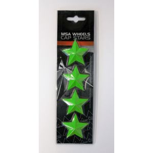 Set of 4 MSA Green Stars (Fits MSA M12-M36 wheels )