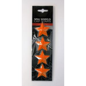Set of 4 MSA Orange Stars (Fits MSA M12-M36 wheels )