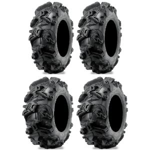 Full set of Maxxis Maxxzilla 27x9-12 and 27x11-12 ATV Mud Tires (4)