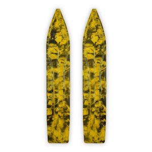 Pair of Black/Yellow Multi Color Swirl Slydog Powder Hound 8