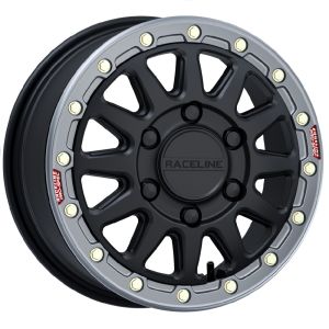 Raceline Alpha Beadlock 15x6.5 UTV Wheel - Black/Gunmetal (6x5.5) +74mm