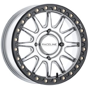 Raceline Alpha Beadlock 17x7 UTV Wheel -Silver/BK (4/156) +25mm [A14SB-77056+25]