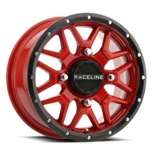 Raceline Krank 14x7 ATV/UTV Wheel - Red (4/110) +10mm