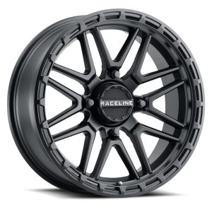 Raceline Krank 20x7 ATV/UTV Wheel - Satin Black (4/137) +0mm