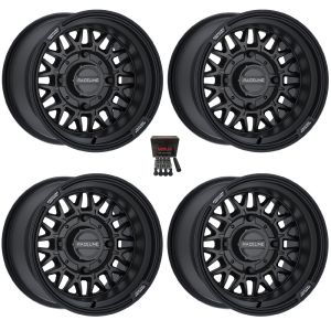 Raceline Omega 15x7/15x10 Wheels Satin Black Can-Am Maverick X3 / Honda Pioneer 1000