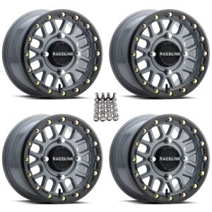 Raceline Podium Beadlock ATV Wheels/Rims Grey 15
