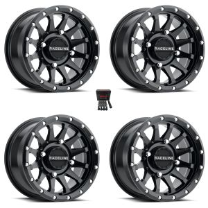 Raceline Trophy UTV Wheels/Rims Black 17x7 Kawasaki Mule Pro FXT