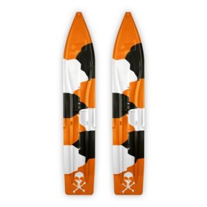 Pair of Orange/Black/White Camo Slydog Powder Hound 8